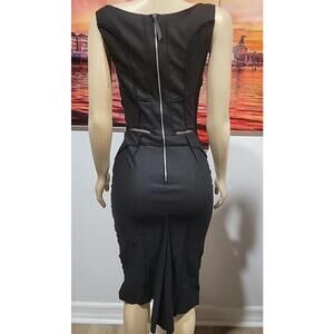 NINA RICCI France RARE Wool SilK Black Raw Edges High Quality 38/US 4-6 Dress #C